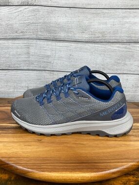 NEW Merrell Fly Strike Low Trail Running Shoes Grey Blue J067159 Men’s Size 9